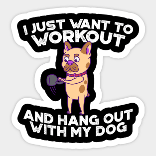 French Bulldog doing Kettlebell Swings Sticker